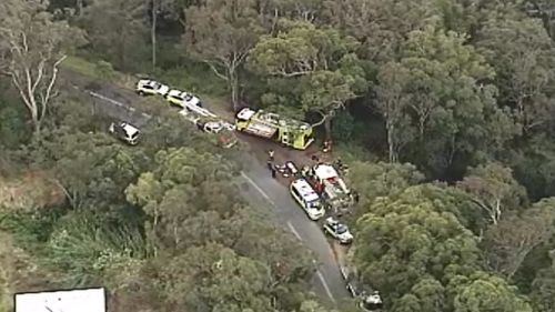 A woman has been rescued from her car after it crashed down an embankment on the Gold Coast hinterland. (9NEWS)