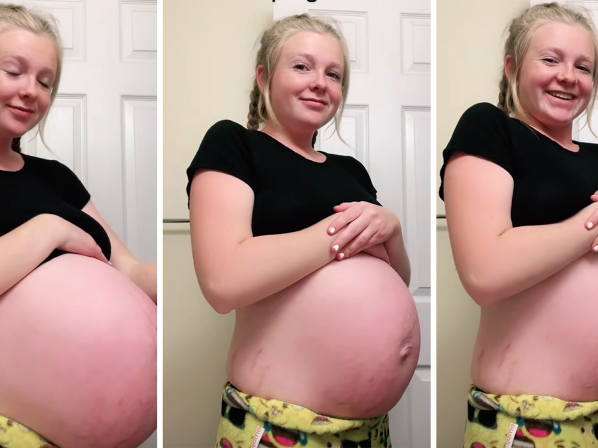 Pregnant woman amazes TikTok viewers with huge bump