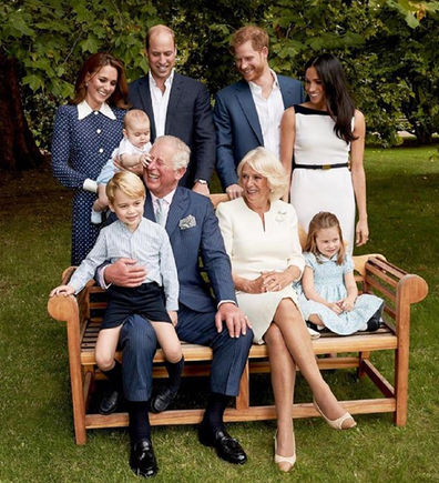 Charles and Camilla with the family and grandchildren