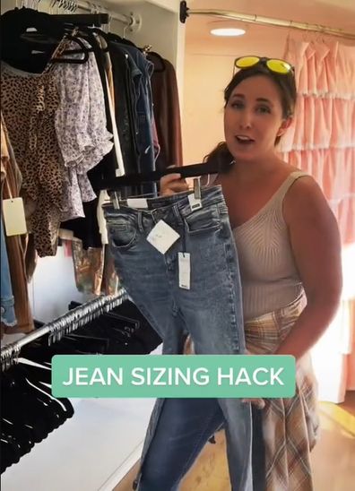 Woman jeans sizing hack
