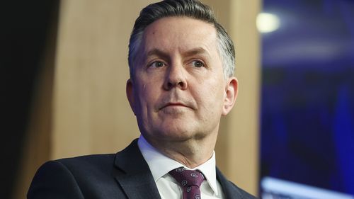 Minister for Health and Ageing and Minister for Disability and the NDIS Mark Butler ahead of an address to the National Press Club of Australia in Canberra on Wednesday 22 April 2026. fedpol Photo: Alex Ellinghausen