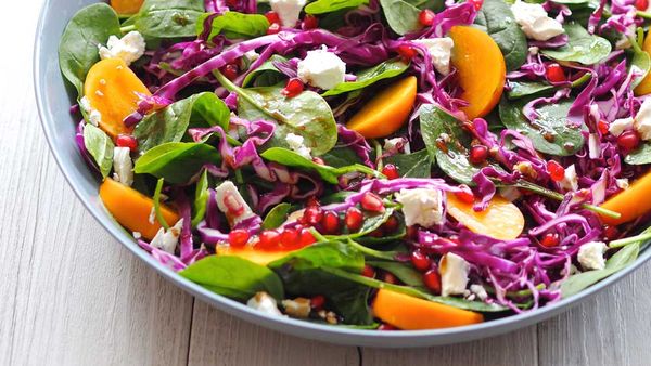 Autumn rainbow salad