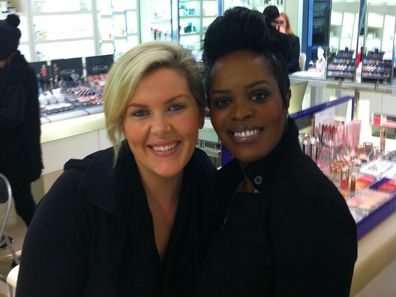 Ellen with Uzo, makeup artist and co-Founder and Creative Director of UZO, circa 2000s.