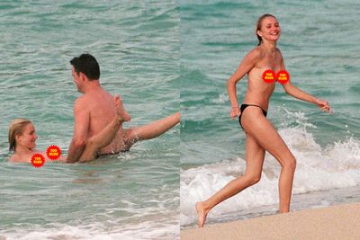 Cameron Diaz is seriously comfortable with her body!<br/><br/>In 1998, she went topless in St Barths with her then boyfriend and <i>There's Something About Mary</i> co-star Matt Dillon.<br/><br/>(Images: Snapper)