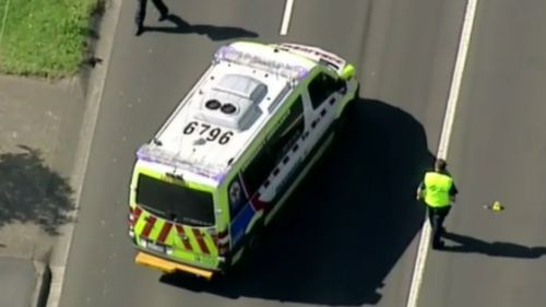 Emergency services on High Street, Doncaster, about 1.30pm on Sunday. (9NEWS)