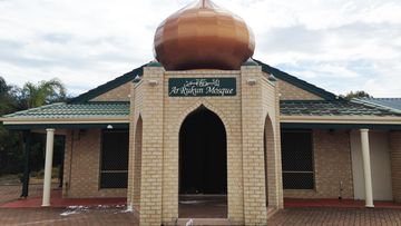 The Ar Rukun Mosque in Rockingham was targeted by vandals between Sunday evening and Monday afternoon. (9NEWS)