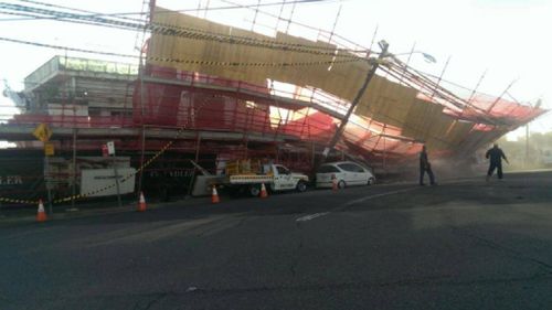 The wall at the site collapsed onto cars. (Supplied, Jonny Stojanovski)