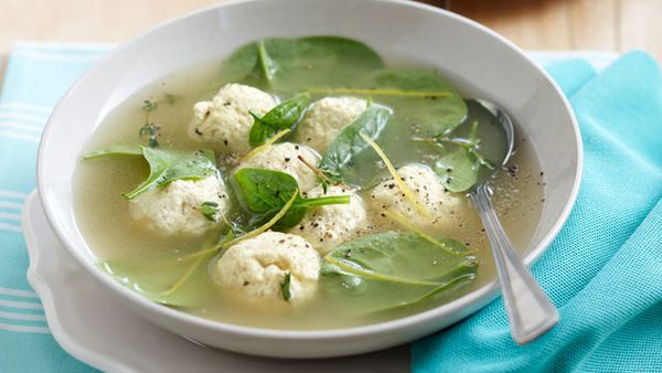 Ricotta chicken meatball broth for $9