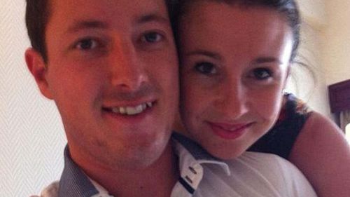 Murdered NSW woman Stephanie Scott with her fiance Aaron.