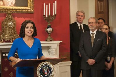 Julia Louis-Dreyfus, Martin Mull, and Matt Gulbranson in The Eagle (2016)