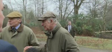 Prince Charles dodges question by reporter about Prince Andrew being stripped of his royal titles.