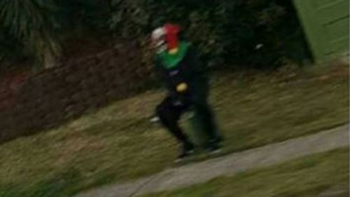 This clown was sitting on a roadside electrical box in Narellan (Image: Facebook/Brianna Phillips)