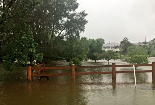 The continued downpours come after areas like Dungog, north of Newcastle, received 70mm in an hour yesterday, causing flash flooding. Picture: Supplied.