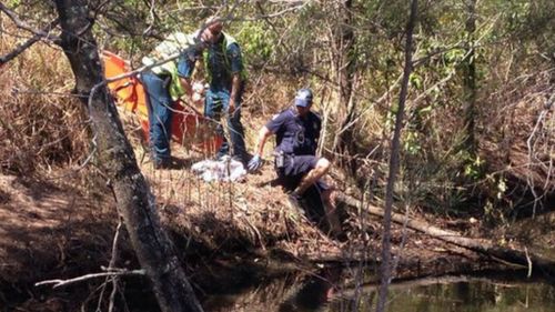 Emergency crews were forced to travel to the crash site on foot. (Supplied)