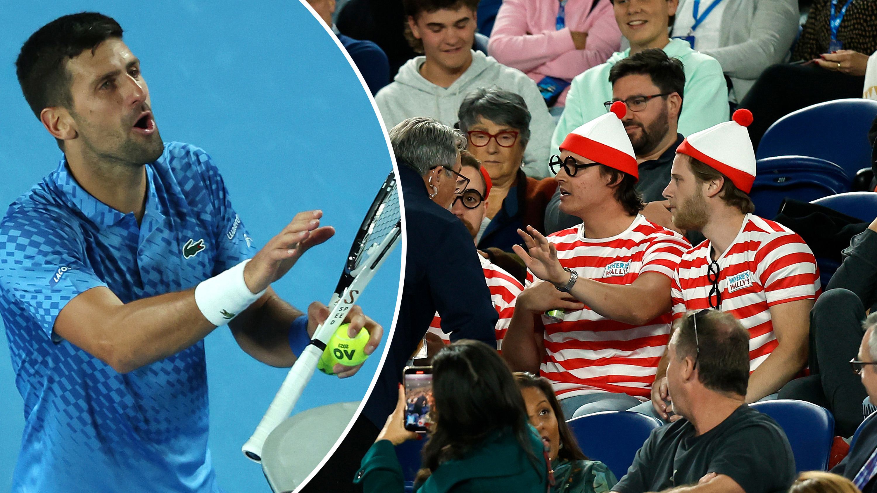 Novak Djokovic complained to the umpire before a group of fans were ejected by security.
