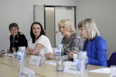 Camilla with Rachel Williams (left) at a Women's Forum in London in 2018.