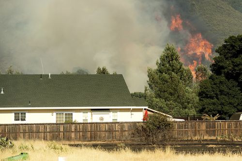 Around 3000 residents in Lake County, north of San Francisco, have had to flee their homes as the fires tore through properties and businesses. Picture: AP.