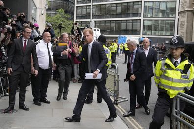 Prince Harry arrives at the High Court in London, Wednesday, June 7, 2023.  