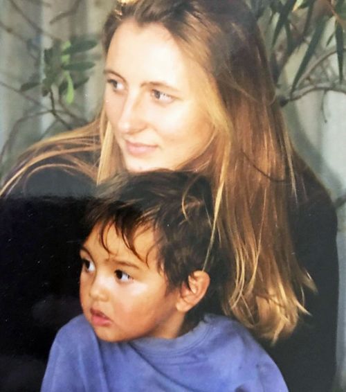 Jesse Vilkelis-Curas as a young child, pictured with his mother Kristina.