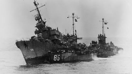 The USS William Porter sank after a kamikaze attack in 1945.
