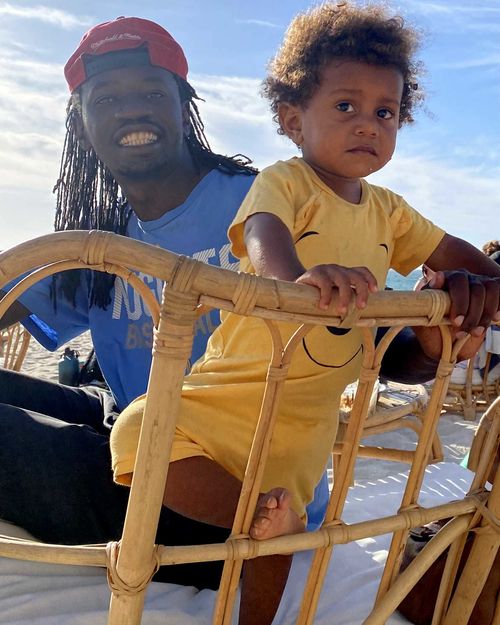 Brian Bwoga, pictured with his son Zaza.