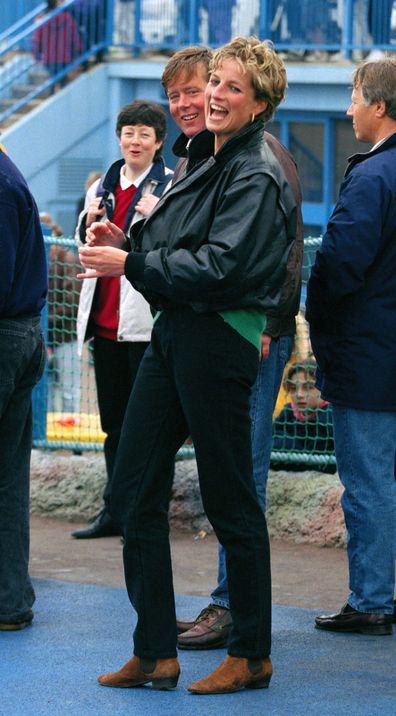 Princess Diana and bodyguard Ken Wharfe at Thorpe Park