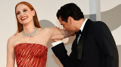 Oscar Isaac, Jessica Chastain at the 78 Venice International Film Festival 2021.  Scenes From a Marriage red carpet. Venice (Italy), September 4th, 2021 