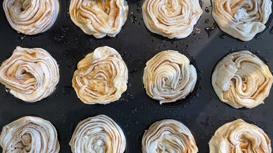 Cruffins ready for the oven