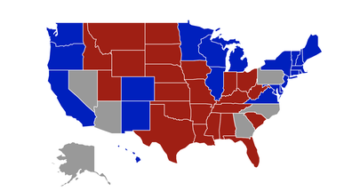 The presidential election results as of 8:14am AEST this morning.