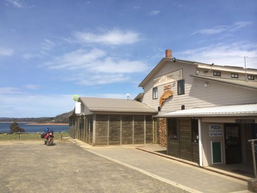 The Great Lakes Pub was literally in the thick of it as blazes hit Tasmania.