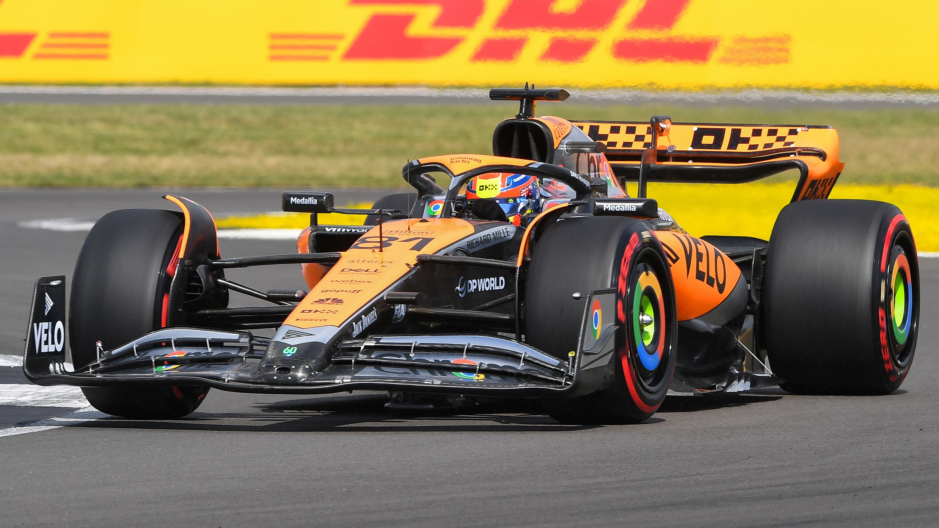 Oscar Piastri of Australia driving the (#81) McLaren MCL60 Mercedes during the Formula 1 Aramco British Grand Prix at Silverstone Circuit, Towcester, UK on Saturday 8th July 2023. (Photo by Jon Hobley/MI News/NurPhoto via Getty Images)