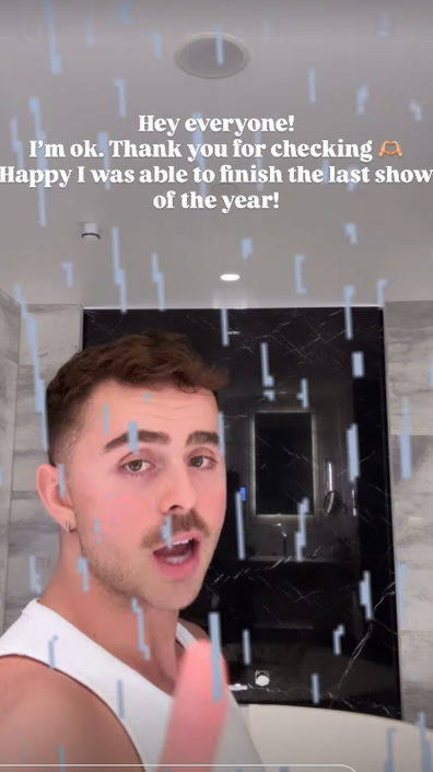 Lady Gaga backup dancer Michael Dameski shared an update after falling off the stage at her Sydney concert