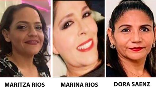 Les sœurs Maritza Rios, 47 ans, et Marina Rios, 48 ​​ans, et leur amie Dora Saenz, 53 ans