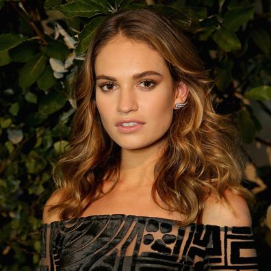 Lily James attends the launch of My Burberry Black at Burberry's all day cafe Thomas's on August 22, 2016 in London, England.