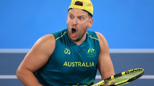 Dylan Alcott during the Paralympics Quad Singles Gold Medal Match