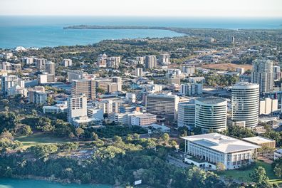 Aerial views of the city of Darwin