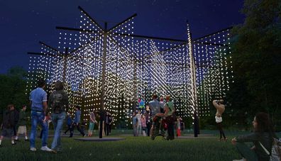 Light installation Let it Snow see giant snowflakes light up Hickson Road Reserve.