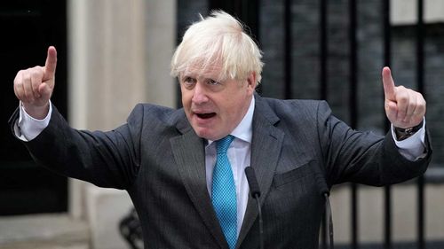 Boris Johnson in a bombastic farewell address.