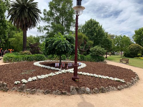 This is what the garden in support of White Ribbon looked like before it was vandalised.