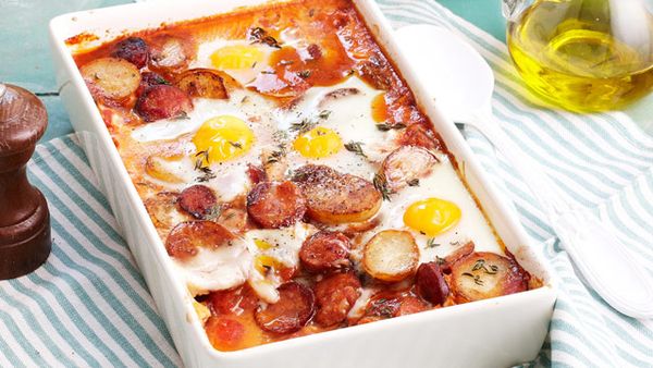 Spanish baked eggs for $8.40