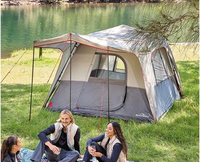 Aldi's Instant Up 6 Person Tent with Awning - On Sale Sat 5 April – Camping Essentials 