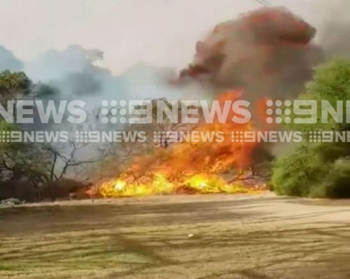 The fire took hold just after 4.30pm. (9NEWS)