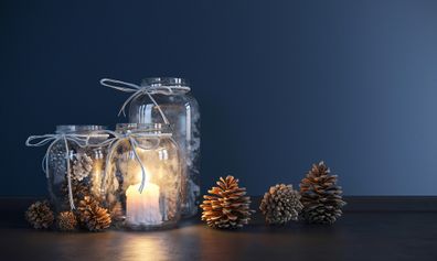 Candles in jars for Christmas