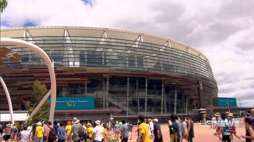 Visitors to Perth's new Optus Stadium could be monitored by the same hi-tech facial recognition cameras used during the Sydney Ashes cricket Test. (9NEWS)