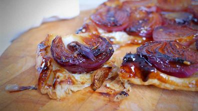 Caramelised onion tart for Quarantine Kitchen