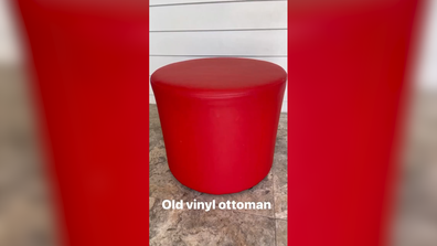 Woman turns old ottoman into on-trend side table with $20 Kmart hack