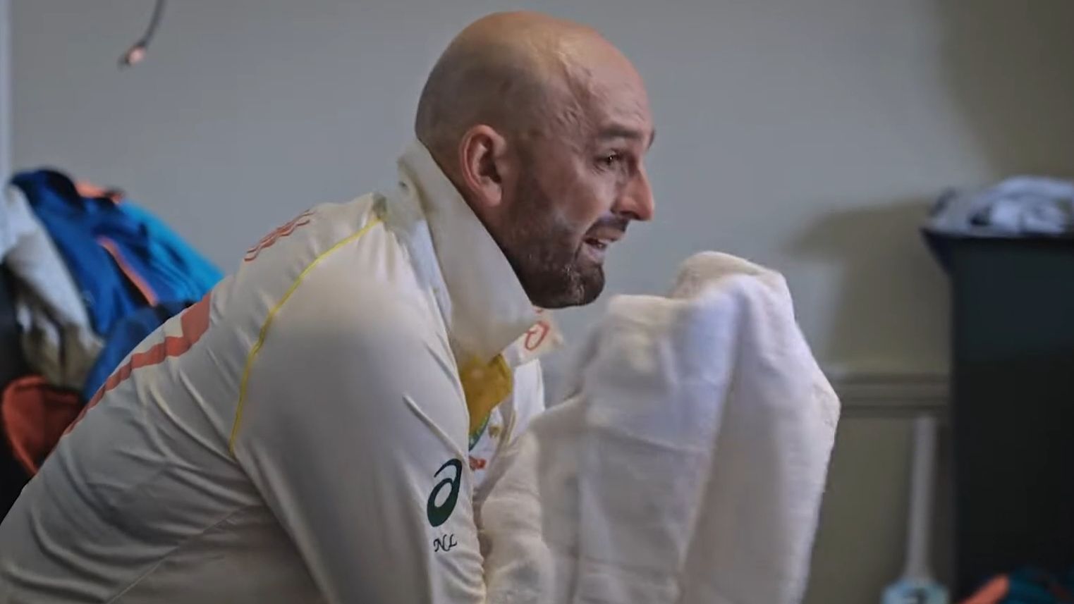 Nathan Lyon is shown in tears after being injured during the 2023 Ashes in the latest series of The Test docuseries.