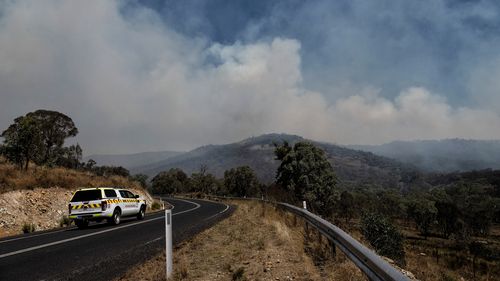 A bushfire started by lightning to the north of Hill End in Bathurst, NSW.