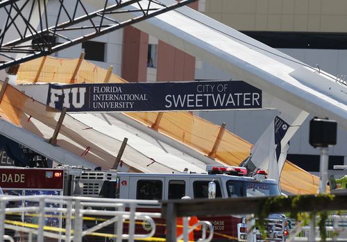 The bridge was installed near Florida International University last weekend. (AAP)