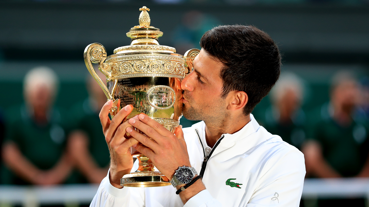 Image result for Novak Djokovic saved two championship points in Wimbledon's longest singles final to retain his title in a thrilling win over Roger Federer.